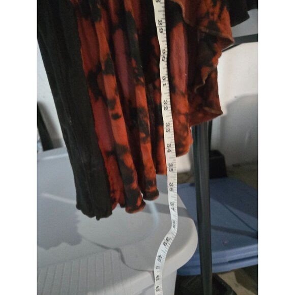 One World Womens Ruffled Tie-Dye Open Front Cardigan Size Large Witchy Grunge - Picture 7 of 8